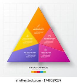Business concept design with triangle and 5 options,Infographic template can be used for presentation,Vector illustration.