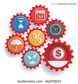 
Business concept design,gear info graphic,vector