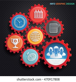 
Business concept design,gear info graphic,vector