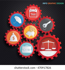 
Business concept design,gear info graphic,vector