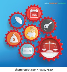 
Business concept design,gear info graphic,vector