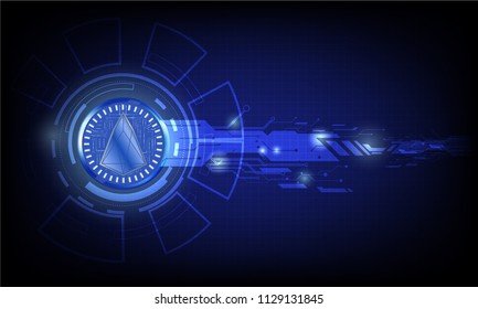 Business concept of Digital cryptocurrency EOS futuristic digital money and technology worldwide network. Abstract blue background technology. vector,illustration