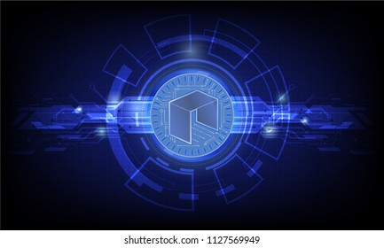 Business concept of Digital cryptocurrency NEO futuristic digital money and technology worldwide network. Abstract blue background technology. vector,illustration