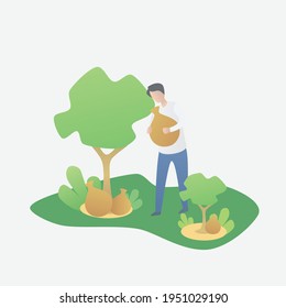 Business concept of diversification,Investments, financial success and balance, money growth and turnover, guarantee of security financial savings,Vector illustration.