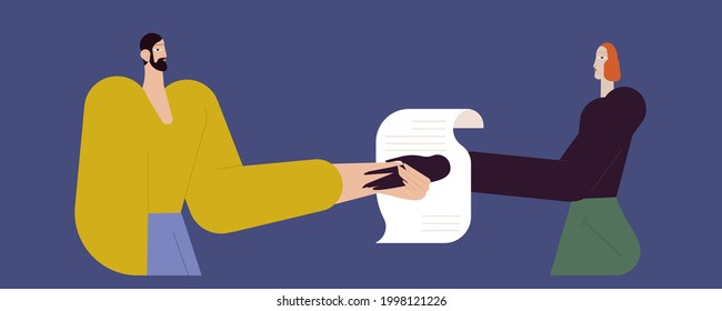 Business concept. Entrepreneurs making deal. Concept of agreement conclusion, business partnership, documentary coherence. People signing paper contract.