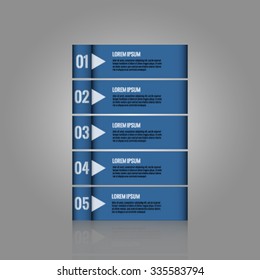 Business concept with five banners for options, parts or steps. 	
Infographic design elements set. Can be used for web design, business prersentation etc. Stock vector.