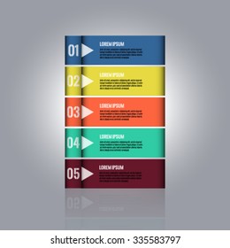 Business concept with five banners for options, parts or steps. 	
Infographic design elements set. Can be used for web design, business prersentation etc. Stock vector.