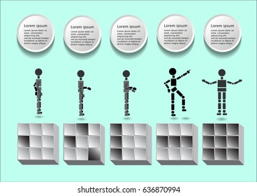 Business concept, the Five Patterns of Target information, the strategies to have the best business positioning, vector, and illustration