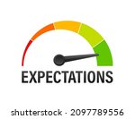 Business concept. Flat design. Flat icon with expectations indicaton light background for concept design.