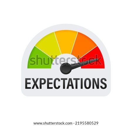 Business concept. Flat design. Flat icon with expectations indicaton light background for concept design.