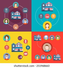 Business concept flat icons set of travel, couchsurfing, recreation infographic design elements vector illustration