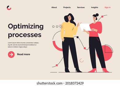 Business concept flat style outline vector illustration on the subject of data analysis, innovations, developing. Editable stroke.