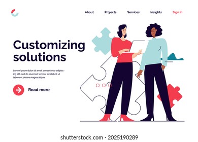 Business concept flat style outline vector illustration on the subject of management, finance solutions. Editable stroke.