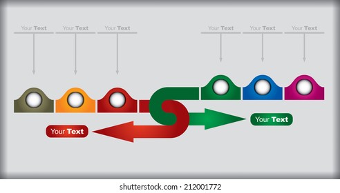 Business concept - flow chart with arrows