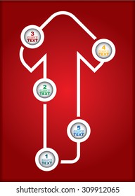 Business concept - flow chart with arrows and color background