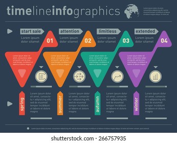 Business concept with four options. Vector infographic of education or technology process. Web Template of diagram or presentation.