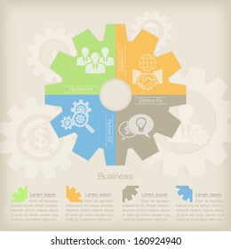 Business Concept Gear background with infographic and icon