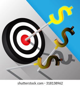 Business Concept. Get Point target. Vector Illustration