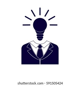 Business concept, good idea light bulb. Vector illustration.