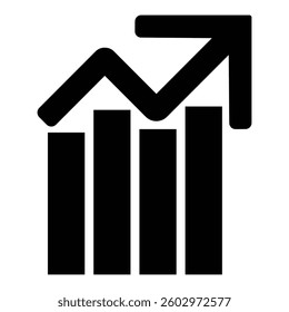 Business concept, growing chart. Growing business arrow on white, Growing graph black arrow vector, Profit arrow, Vector illustration. line graph analysis thin line icon, vector illustration. 
