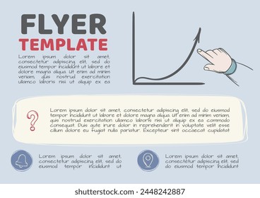 Concepto de negocio con gráfico creciente. Plantilla de diseño editable de Vector para flyer, publicidad, póster, anuncio