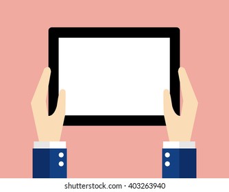 Business concept, Hand holding tablet.