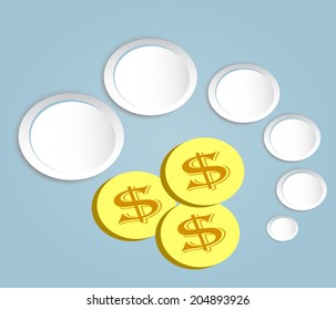 Business concept ,head man vector ,thinking man,set of sample stickers for various options.