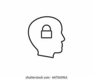Business concept: Human head with Padlock