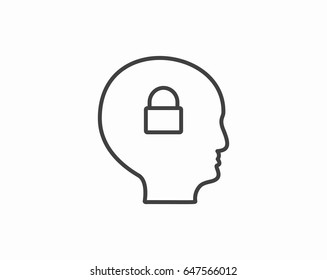 Business concept: Human head with Padlock