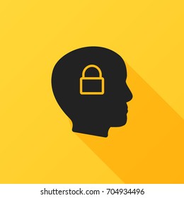 Business concept: Human head with Padlock