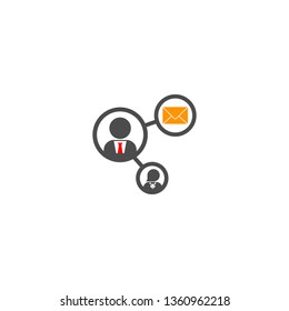 Business concept. Icon of communication and communication. Flat design