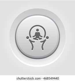 Business Concept Icon. Grey Button Design.