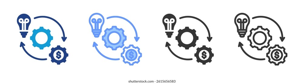 Business Concept icon set multiple style collection