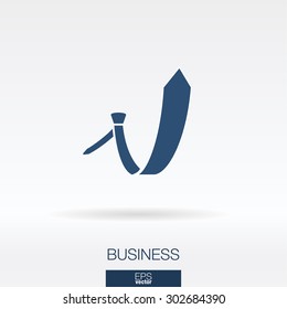 Business concept icon. Tie and arrow up symbol. Vector logo illustration