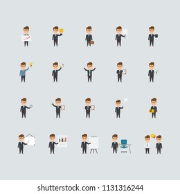 Business Concept Idea Characters Flat Icons 
