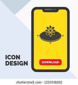 Business, concept, idea, innovation, light Glyph Icon in Mobile for Download Page. Yellow Background