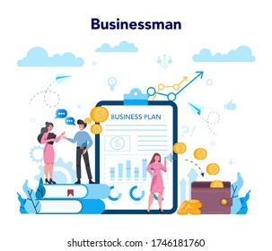 Business concept. Idea of strategy and achievement in teamwork. Target and key to success. Brainstorm and strategy. Isolated vector illustration in flat style