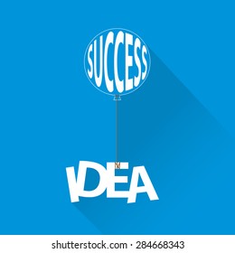 Business concept, idea to success, vector