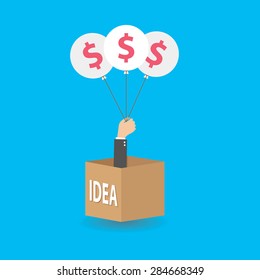 Business concept, idea to success, vector