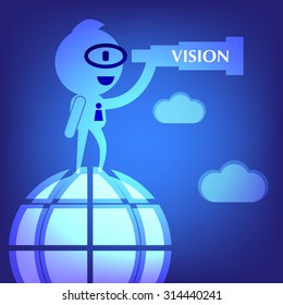 business concept illustration in blue background vector eps10