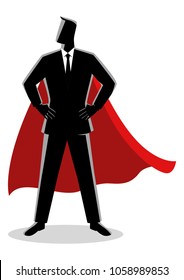 Business concept illustration of a businessman as a superhero