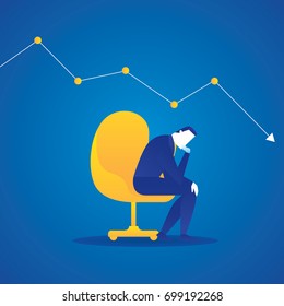Business concept illustration of business downfall
