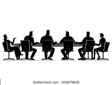 Business concept illustration of a business people having a meeting