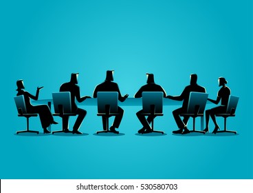 Business Concept Illustration Of A Business People Having A Meeting