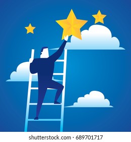 Business Concept Illustration Reaching Star Business Stock Vector 