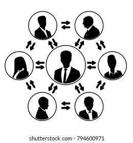 Business concept illustration. Concept for success, motivation in business. Teamwork. Flat style vector business illustration. 