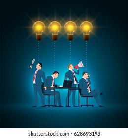Business concept illustration. Business team working. Elements are layered separately in vector file. 