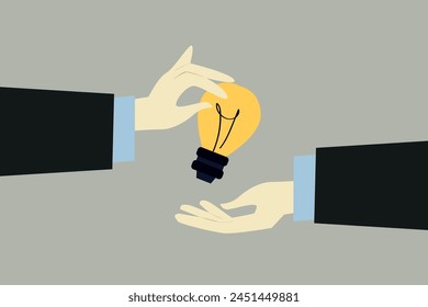 Business concept illustration. Vector illustration of brainstorming, knowledge, startup, big idea, creativity, innovation