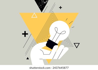 Business concept illustration. Vector illustration of creative idea, startup, brainstorming, big idea, creativity, innovation. Creative concept for web banner, social media banner, business, marketing