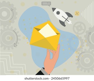 business concept illustration, vector illustration e mail, communication, newsletter, contact, creative concept web banner